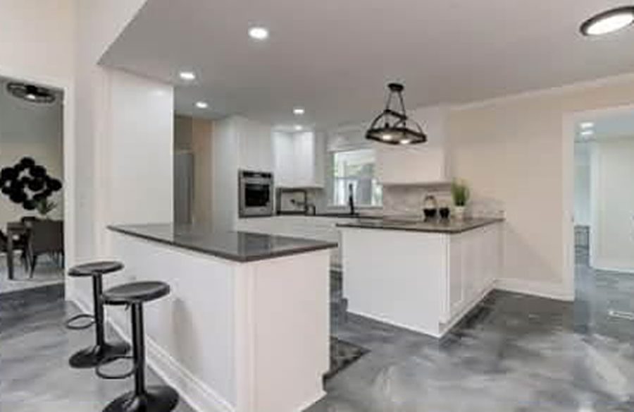 Updated kitchen with breakfast bar